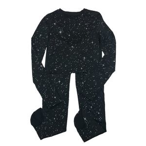Nike Pro Dri-Fit Top and Bottom Jogger Set Stars Black Silver